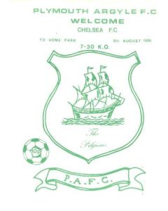 Plymouth Argyle vChelsea official programme 08/08/1986