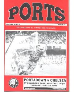 Portdown vChelsea official programme 23/07/1992 Friendly Match