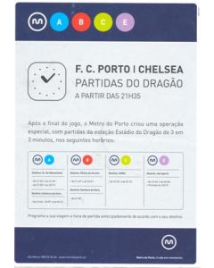 Porto v Chelsea leaflet 21/02/2007 Champions League