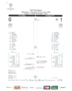 Porto v Chelsea 25/11/2009 Full Time Report