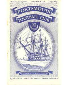 Portsmouth vChelsea official programme 02/09/1953