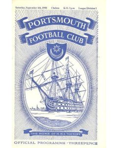 Portsmouth vChelsea official programme 06/09/1958