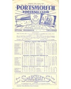 Portsmouth v Chelsea official programme 25/03/1950