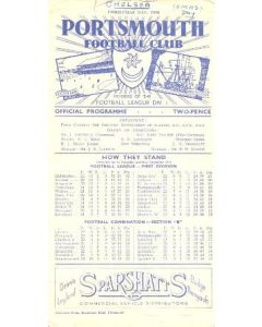 Portsmouth vChelsea official programme 25/12/1950