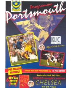 Portsmouth vChelsea official programme 30/07/1997 Pre-Season Friendly