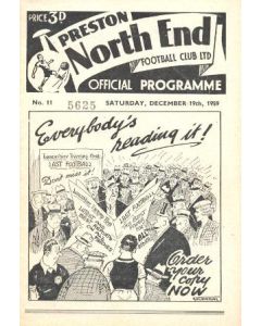 Preston North End vChelsea official programme 19/12/1959
