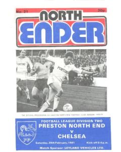 Preston Northend vChelsea official programme 28/02/1981