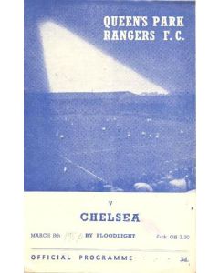 Queen's Park Rangers v Chelsea official programme 08/03/1954 Floodlight game