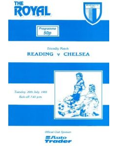Reading vChelsea official programme 20/07/1993 pre-season friendly