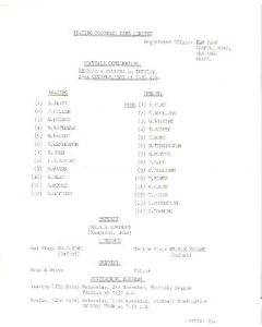 Reading vChelsea Official Programme 27/10/1981 Reserves