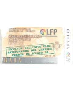 Real Betis v Chelsea ticket 05/03/1998 European Cup Winners Cup Quarter-Final