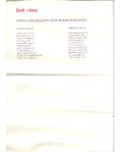 Regioteam V Chelsea Friendly 05/08/2000 teamsheet