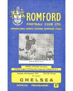 Romford vChelsea official programme 10/09/1964