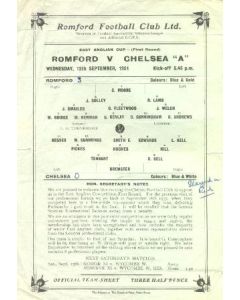 Romford v Chelsea official programme 12/09/1951