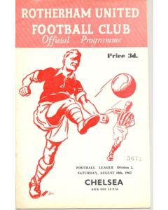 Rotherham United v Chelsea official programme 18/08/1962