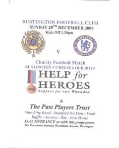 Rustington v Chelsea Old Boys official programme 20/12/2009 Charity Match
