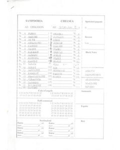 Sampdoria v Chelsea teamsheet