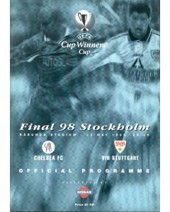 1998 Cup Winners Cup Final Swedish Stadium Issue Programme Chelsea v Stuggart