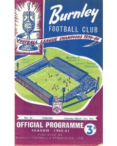 Burnley v Chelsea official programme 11/03/1961