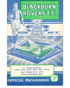 Blackburn Rovers v Chelsea Official Programme 10/9/1960