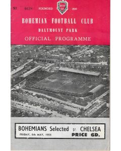Bohemians Selected v Chelsea signed by many players inc Stanley Matthews Football Programme 08/05/1953