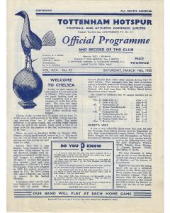 Tottenham Hotspur v Chelsea 14/3/1953 Football Programme