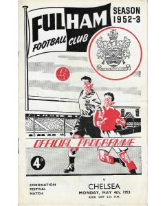 Fulham v Chelsea 4/5/1953 Football Programme