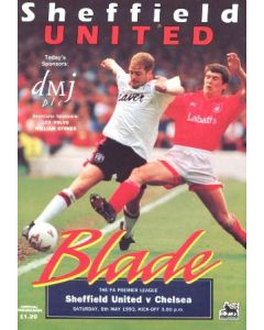 Sheffield United vChelsea official programme 08/05/1993 Premier League