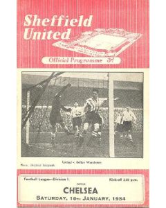 Sheffield United vChelsea official programme 16/01/1954