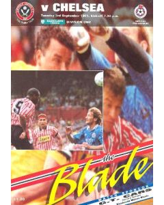 Sheffield United vChelsea official programme 03/09/1991