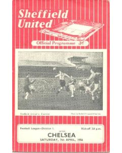 Sheffield United vChelsea official programme 07/04/1956
