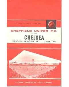 Sheffield United vChelsea official programme 07/11/1964