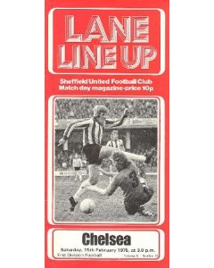 Sheffield United vChelsea official programme 15/02/1975