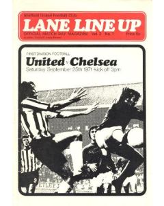 Sheffield United vChelsea official programme 25/09/1971