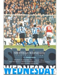 Sheffield Wednesday v Chelsea official programme 07/12/1991