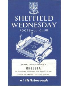 Sheffield Wednesday vChelsea official programme 09/10/1968