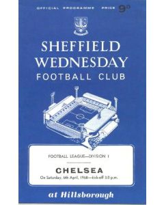 Sheffield Wednesday vChelsea official programme 06/04/1968