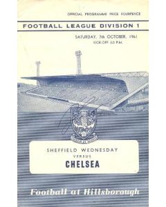 Sheffield Wednesday v Chelsea official programme 07/10/1961
