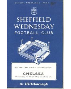Sheffield Wednesday vChelsea official programme 09/03/1968