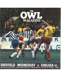 Sheffield Wednesday vChelsea official programme 10/01/1981 The Owl Magazine