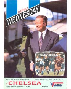 Sheffield Wednesday vChelsea official programme 14/01/1990