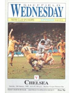 Sheffield Wednesday vChelsea official programme 16/01/1988