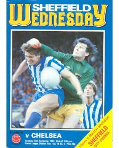 Sheffield Wednesday vChelsea official programme 17/09/1983