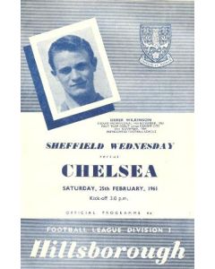 Sheffield Wednesday v Chelsea official programme 25/02/1961