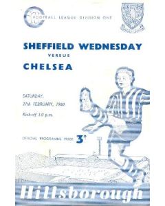 Sheffield Wednesday vChelsea official programme 27/02/1960