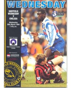 Sheffield Wednesday v Chelsea official programme 30/03/1994