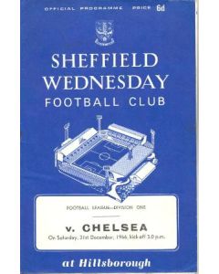 Sheffield Wednesday vChelsea official programme 31/12/1966