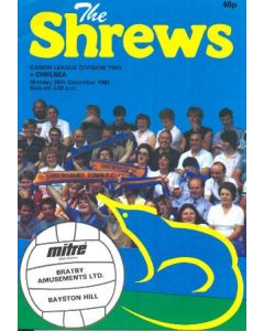 Shrewsbury Town vChelsea official programme 26/12/1983