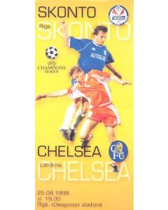 Skonto, Riga vChelsea official programme 25/08/1999 Champions League