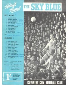 Coventry City vChelsea official programme Season 30/09/1967